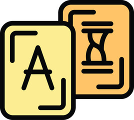 Tarot card with letter a and hourglass drawing representing destiny and fortune telling
