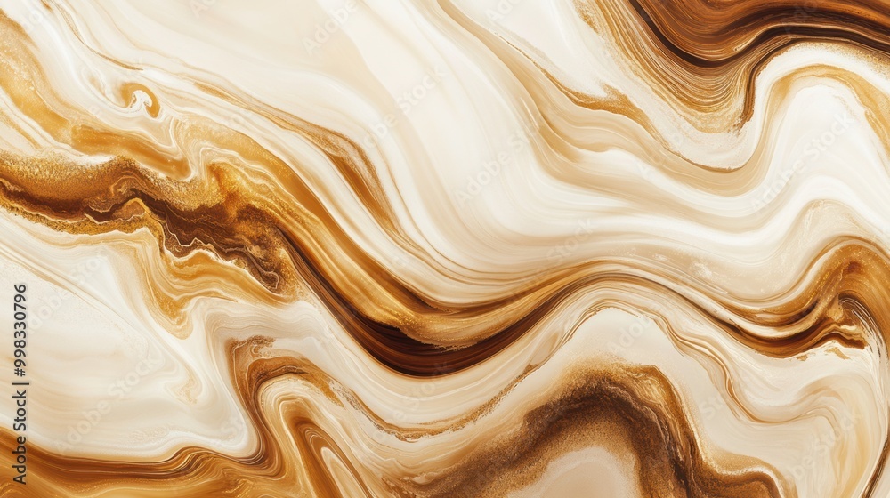 Aufkleber cream and coffee swirl together in warm hues, forming a captivating marbled pattern that delights th