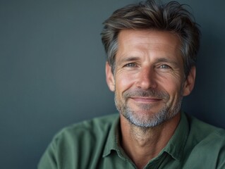 Fototapeta premium Ultimately Pleased Man Smiling at the Camera