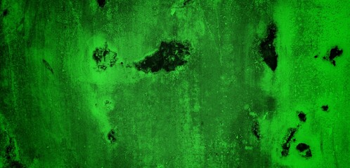 the long wall background is green, blank uncoated canvas or scrim for background long and wide panoramic banner background from rough linen dark green cloth or burlap