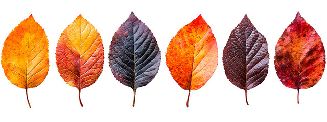 Obraz premium Autumn leaves isolated on white or transparent background. 
