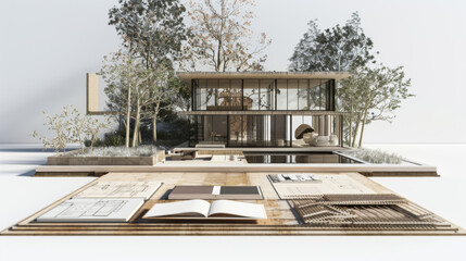 Presentation boards for displaying architectural concepts and renderings