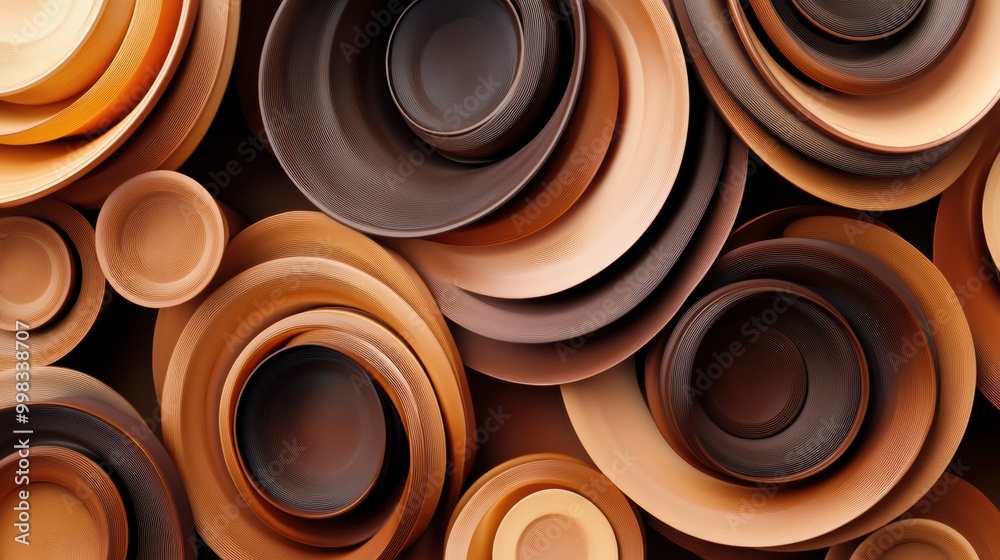 Poster this artwork features a blend of coffee cup rings layered in different brown tones, forming a captiv