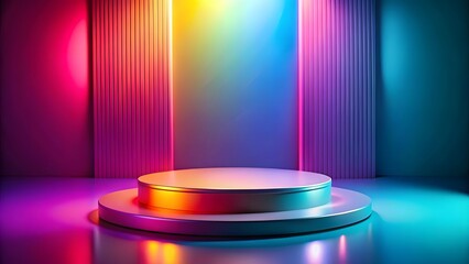 abstract colorful gradient podium for product showcasing Generative AI