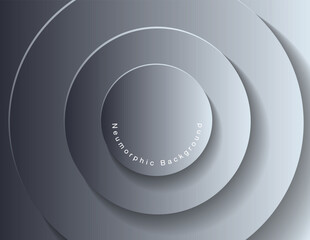 Neumorphic Backgrounds and Backdrops white tone oval pattern Layered, minimal style background, technology illustration, modern and business, template and banner composition for products.
