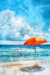Beautiful Blue Skies with Nature, Bright Moon ,Cloud ,Beach scenery, Tree, night -Anime concept Background