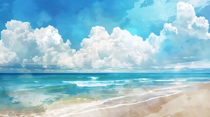 Obraz premium Beautiful Blue Skies with Nature, Bright Moon ,Cloud ,Beach scenery, Tree, night -Anime concept Background