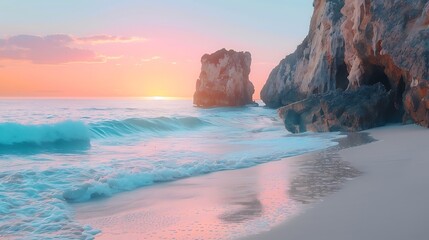Beautiful Blue Skies with Nature, Bright Moon ,Cloud ,Beach scenery, Tree, night -Anime concept Background
