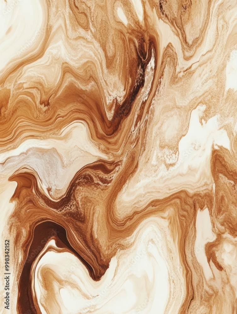 Leinwandbilder coffee and cream blend together, forming a dynamic and intricate marbled pattern full of rich textur