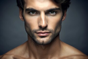 Fototapeta premium a close-up portrait of a handsome man