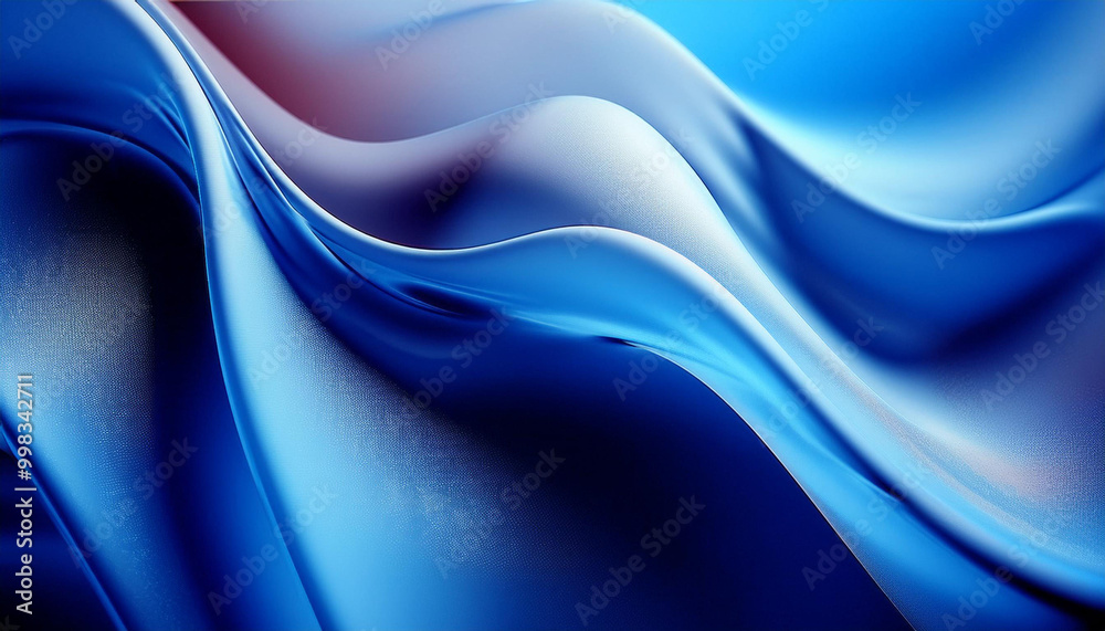 Poster abstract 3d blue fluid twisted wavy glass morphism. design visual elements for background, wallpaper