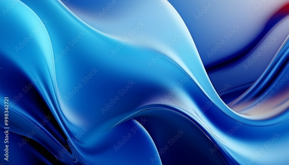 Poster abstract 3d blue fluid twisted wavy glass morphism. design visual elements for background, wallpaper