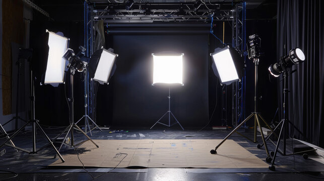 Portable studio lighting kits for creating controlled lighting setups