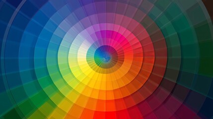 Obraz premium Color wheel, a visual representation of color relationships, depicting colors arranged in a circular palette. Primary, secondary, and tertiary colors are organized based on their relationships