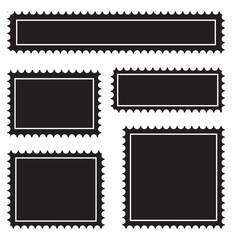 Blank postage stamp. Clean postage stamp template. Postage icon.
