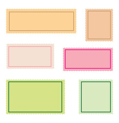 Blank postage stamp. Clean postage stamp template. Postage icon.