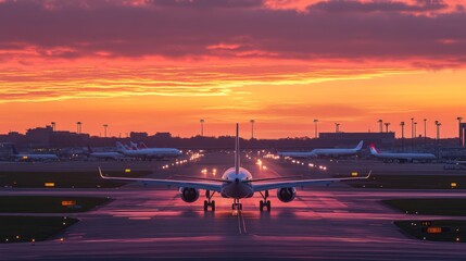 Airplane at Sunset