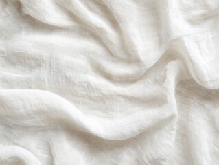 Isolated white linen texture, soft and detailed surface