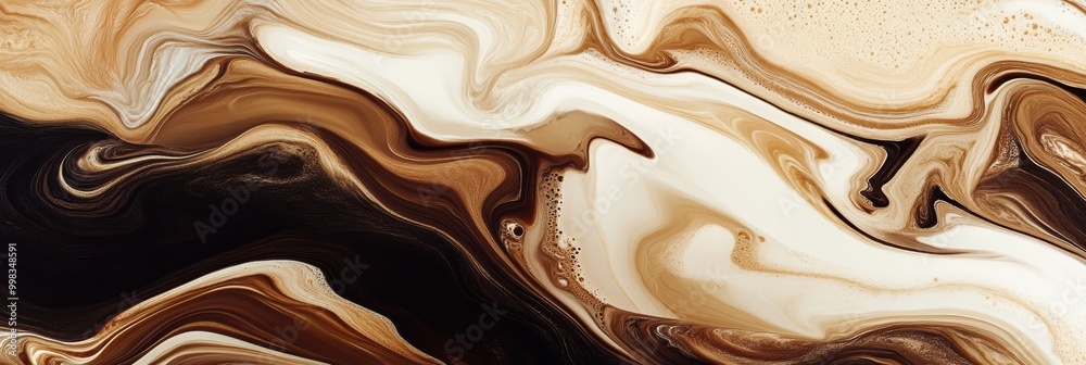 Aufkleber the smooth fusion of coffee and cream results in an exquisite marbled pattern, showcasing artistic s