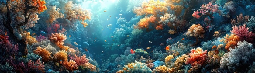 Obraz premium Whimsical high-angle view of a fantasy world, seamlessly blending with scientific discovery, surreal landscapes thriving, vibrant colors