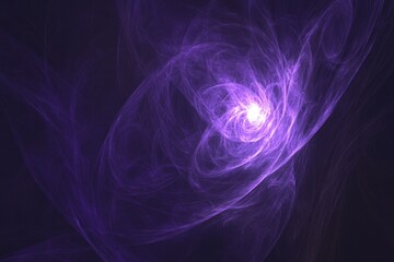Obraz premium Ethereal purple fractal spiral glowing on dark background