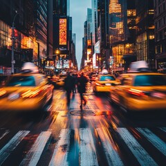Dynamic City Intersection at Dusk