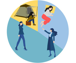 1日のルーチンのイラスト