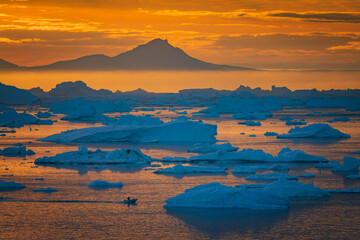 Disko Bay is a large bay on the western coast of Greenland. 