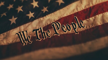 Fototapeta premium We The People on American Flag