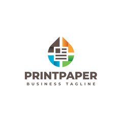 drop print paper logo vector