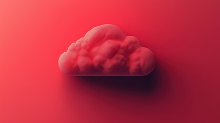 A red cloud on a vibrant red background, representing abstract concepts.