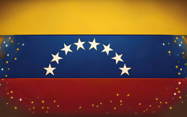 the flag of Venezuela with some small stars