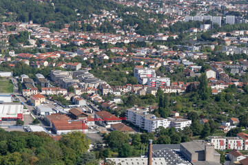 Nancy, France - September 21th 2024 : View on the Nancy metropolis seen from the 30th floor of the Panoramic Tower.