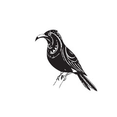 Elegant Black Bird Illustration 