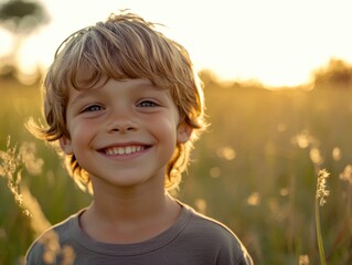Youthful Joy in Sunset