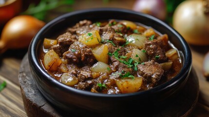 Flemish Beef Stew with Beer and Onions for Delicious Culinary Enjoyment