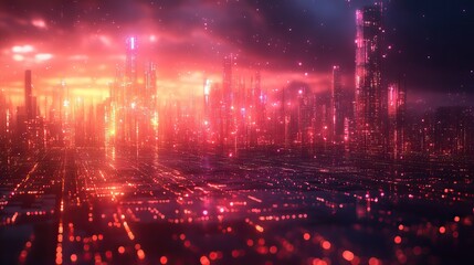 Obraz premium A depiction of neon effects in various digital contexts, adding a futuristic and vibrant visual element.