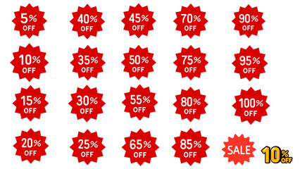 Set of Discount Offer Label, Discount Lable