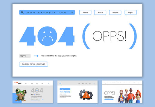 404 Error Ui Design Layout