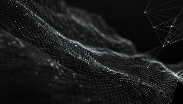 Cyber big data flow blockchain indigo data fields network line connect to the stream. Abstract digital connection dots. Technology background.