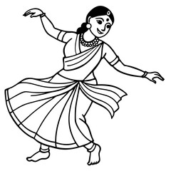 indian girl dance wearing sari