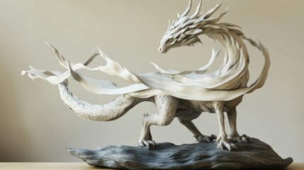 Obraz premium sculpture of a mythical creature, combining elements of fantasy and reality.