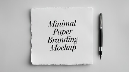 Minimal Paper Branding Mockup. made with generative Ai	
