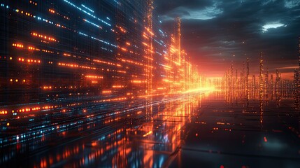 Fototapeta premium A futuristic depiction of digital light technology, model 10804.