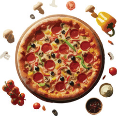 A Delicious And Tasty Pizza Margherita With Tomatoes And Buffalo Mozzarella On White Background

