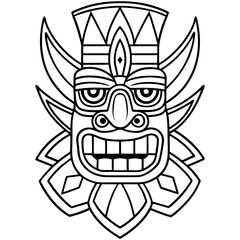 indigenous tiki mask ornament pattern