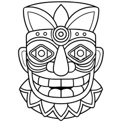 indigenous tiki mask ornament pattern