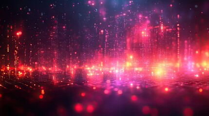 Obraz premium A futuristic geometric background depicts digital technology in abstract forms.