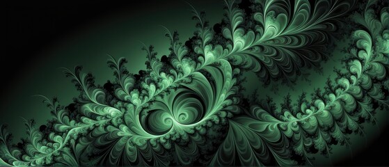 Abstract Green Swirls