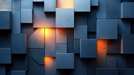 Fototapeta premium A futuristic high-tech background features a 3D diamond tile pattern with a light-block structure.